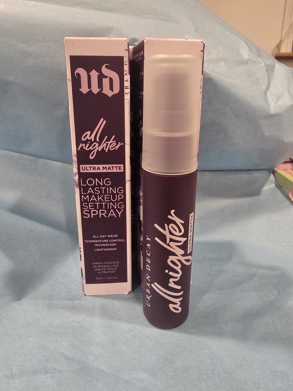 Urban Decay All Nighter Ultra Matte Setting Spray - Deep Purple Bottle